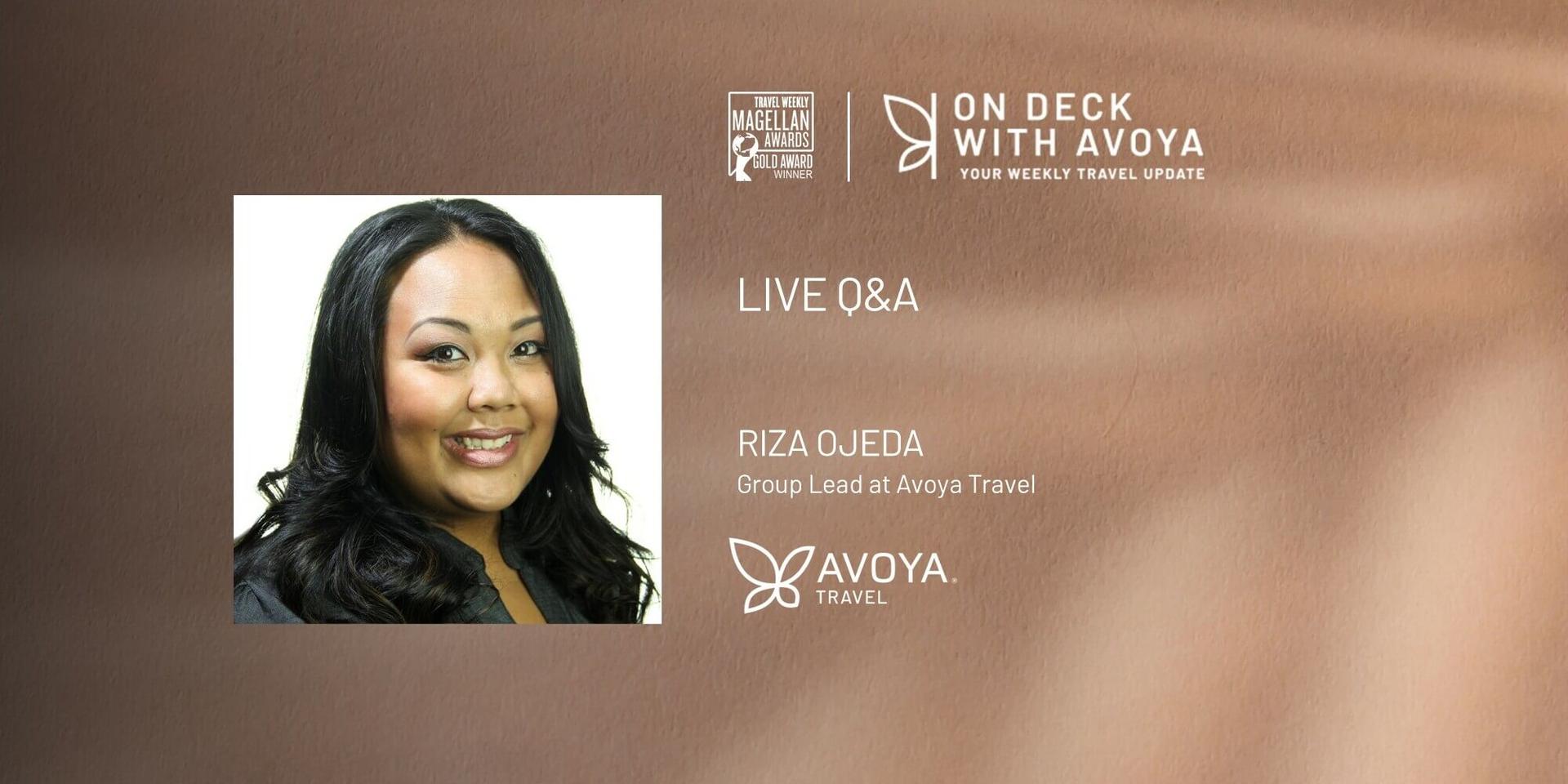 Avoya Insider Q&A with Riza Ojeda, Group Lead at Avoya Travel  header