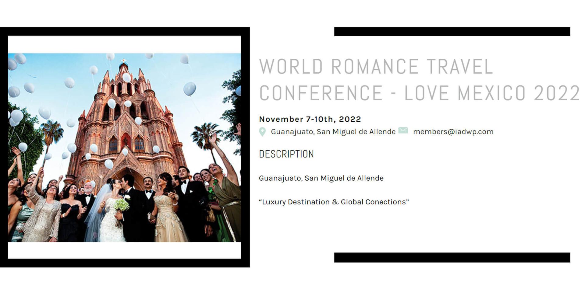 WORLD ROMANCE TRAVEL CONFERENCE - LOVE MEXICO header