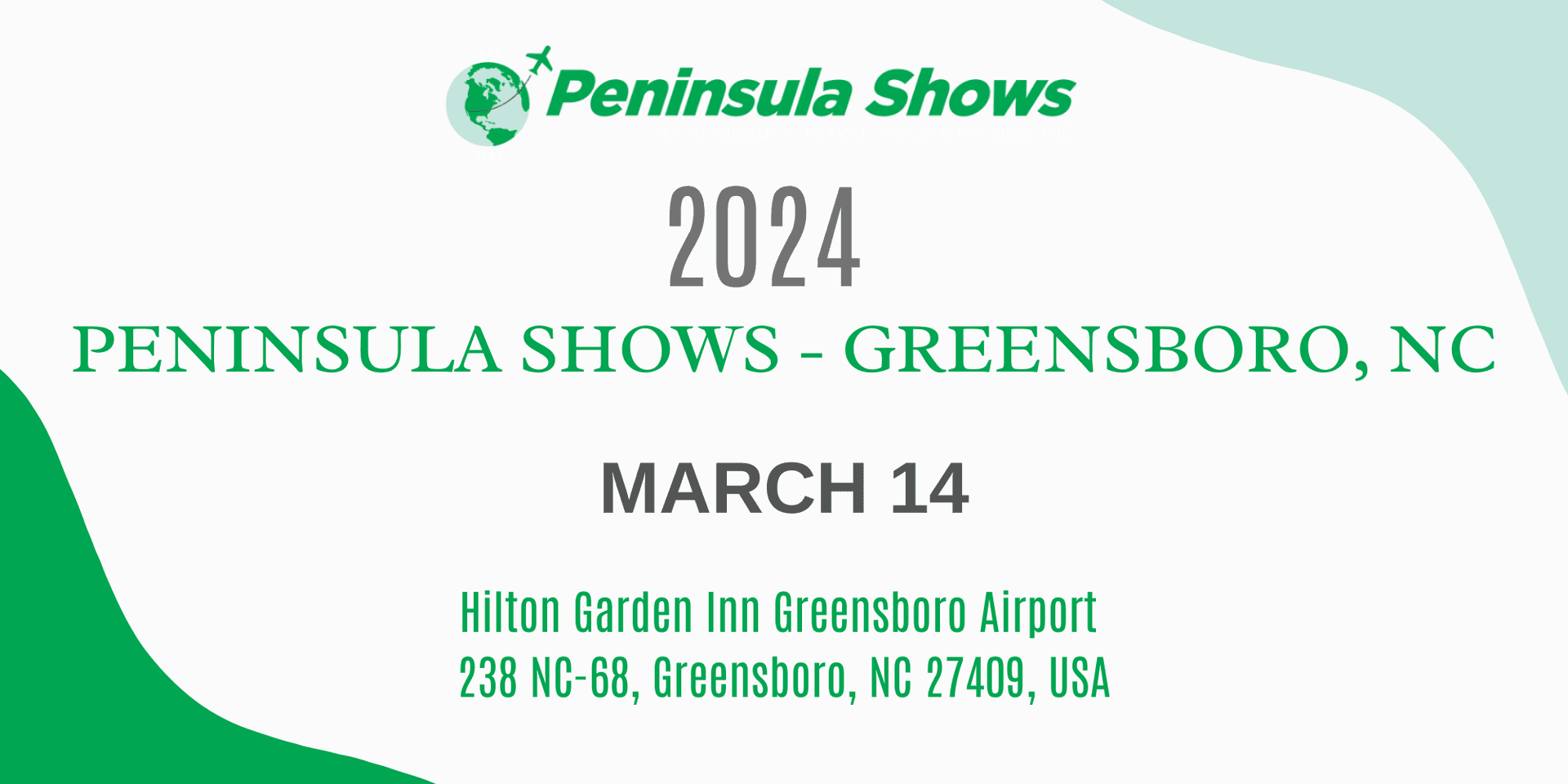 Peninsula Shows - Greensboro, NC 2024 header