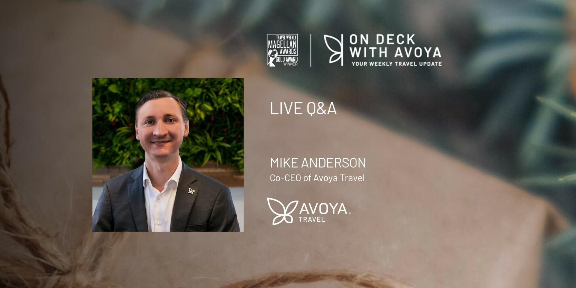 Exclusive Avoya Insider Q&A with Mike Anderson, Co-CEO of Avoya Travel header