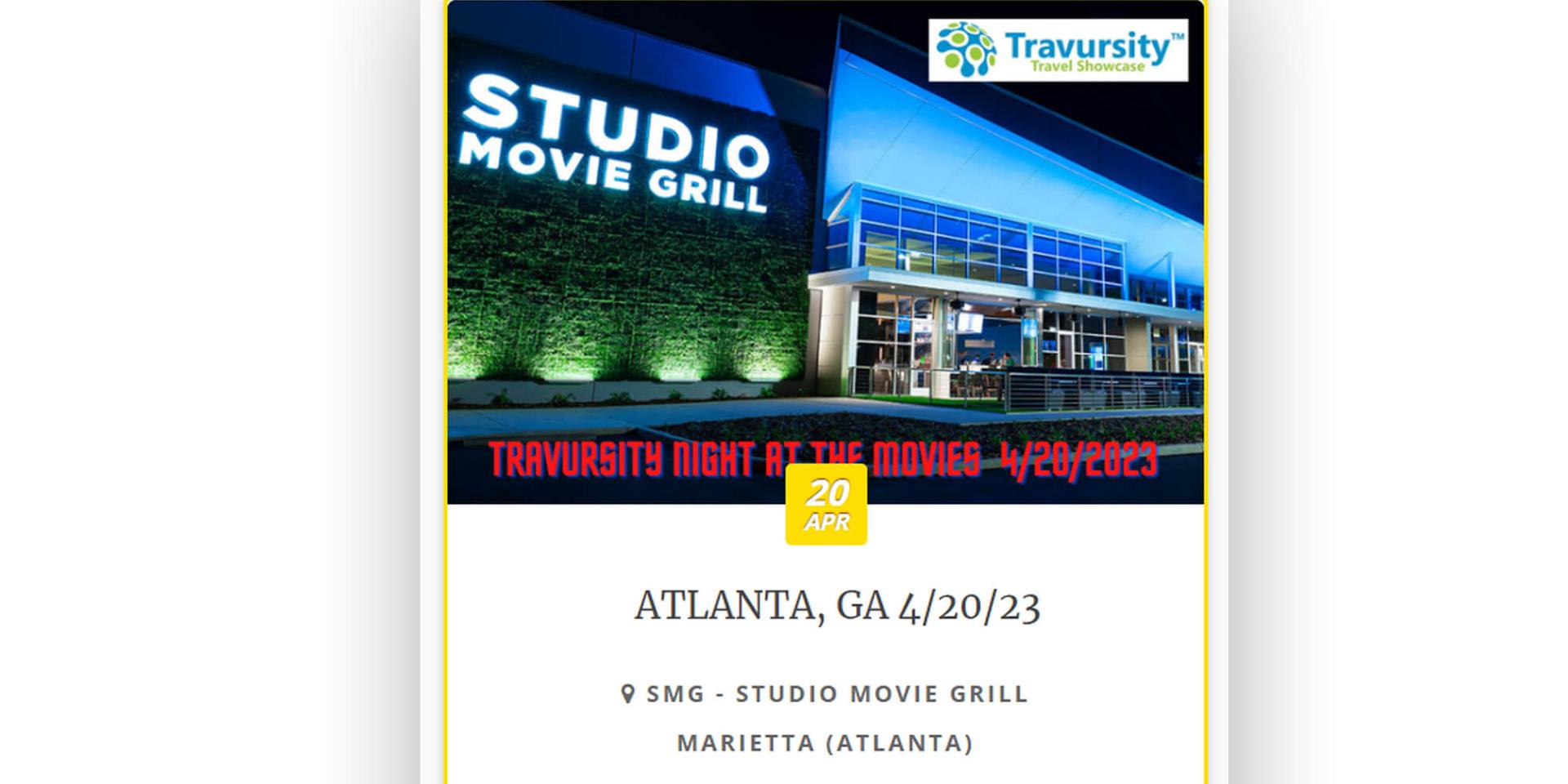 Travursity Travel Showcase, Studio Movie Grill - Atlanta (Marietta), GA header