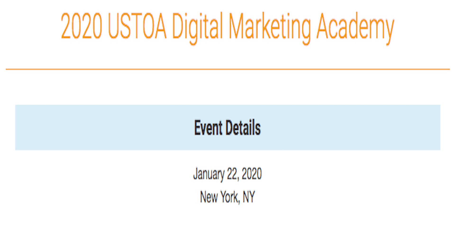 USTOA Digital Marketing Academy header