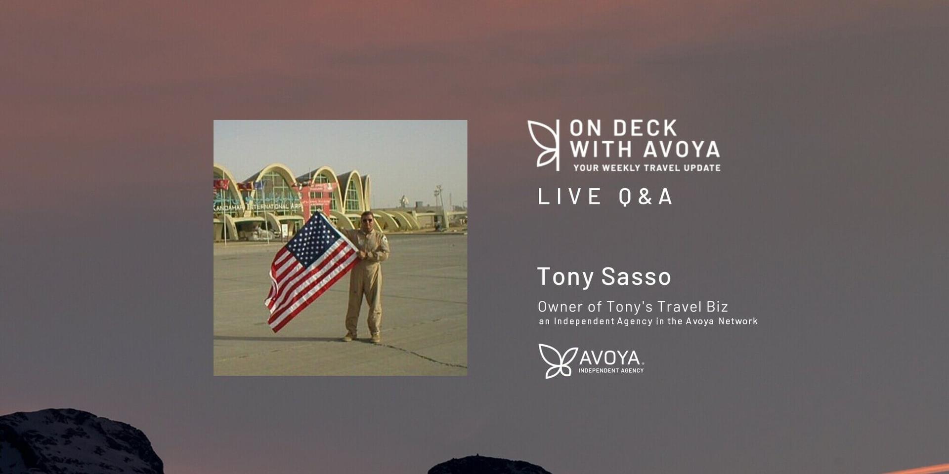 Travel Agent Q&A with Tony Sasso, Owner of Tony's Travel Biz, an Independent Agency in the Avoya Network™ header