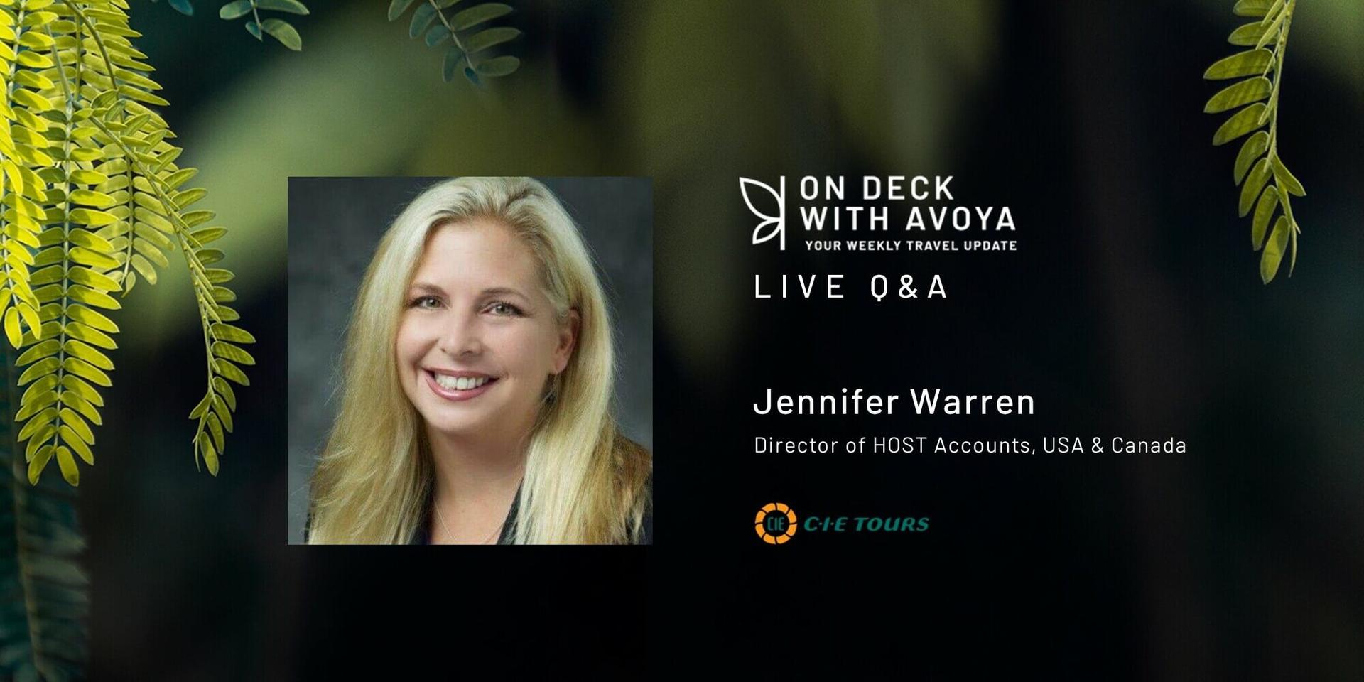 Exclusive Industry Q&A with CIE Tours’ Jennifer Warren, Director of HOST Accounts, USA & Canada header