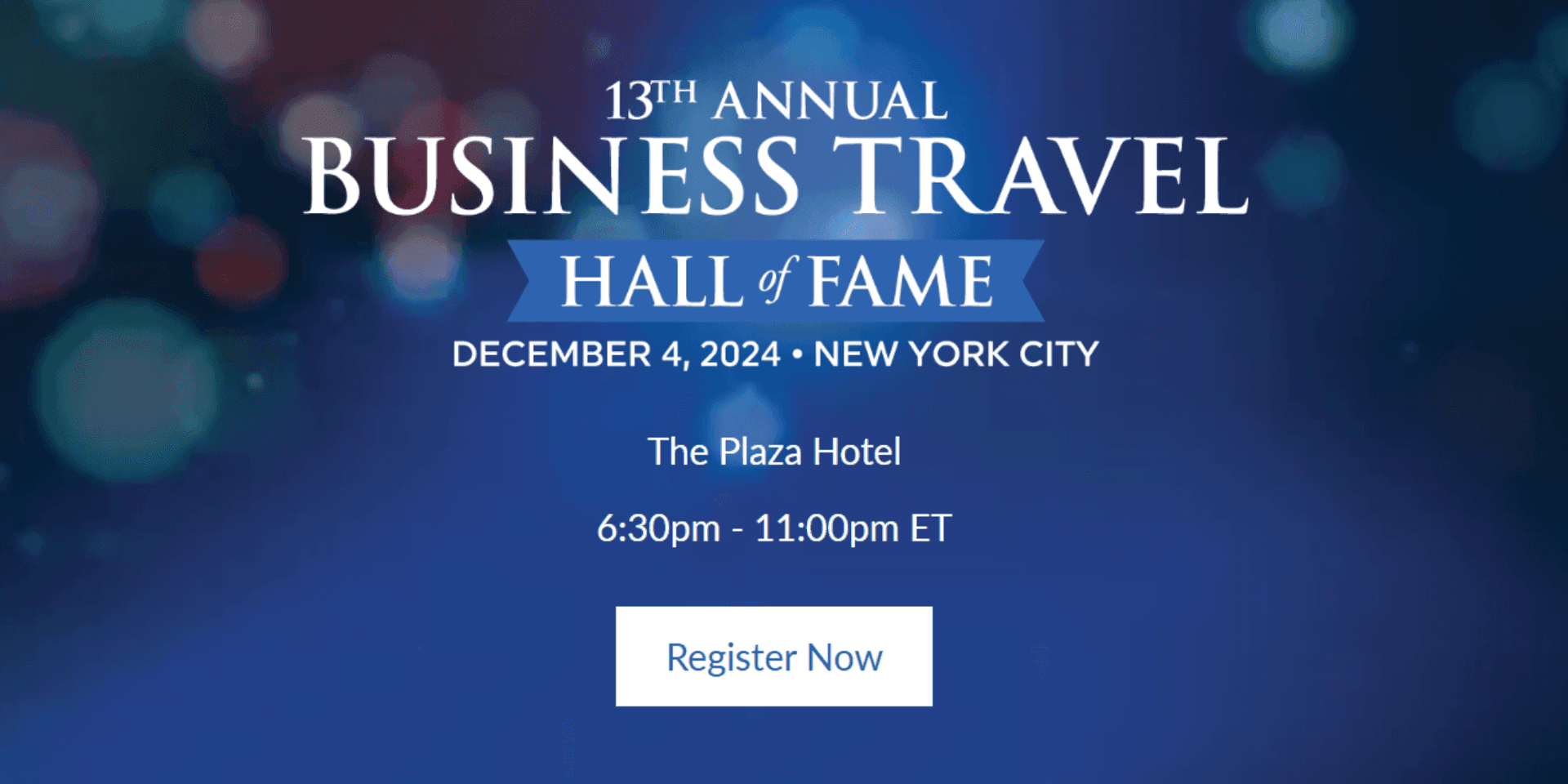 13th Annual Business Travel Hall of Fame header