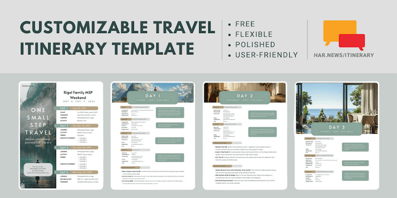 HAR's Travel itinerary Template