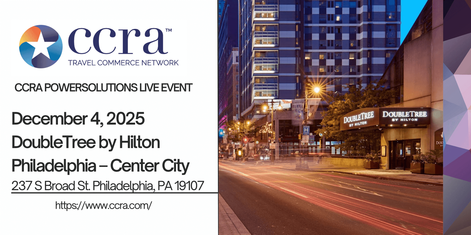 CCRA POWERSOLUTIONS LIVE EVENT- DoubleTree by Hilton Philadelphia – Center City