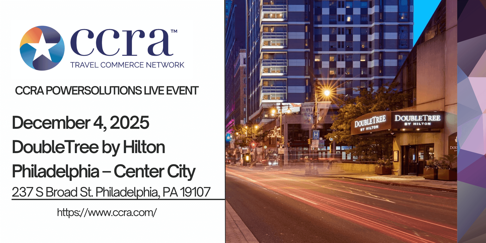CCRA POWERSOLUTIONS LIVE EVENT- DoubleTree by Hilton Philadelphia – Center City